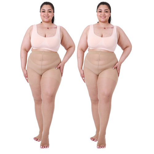 2 Paar 20D Ultra Toeless Sheer Tights
