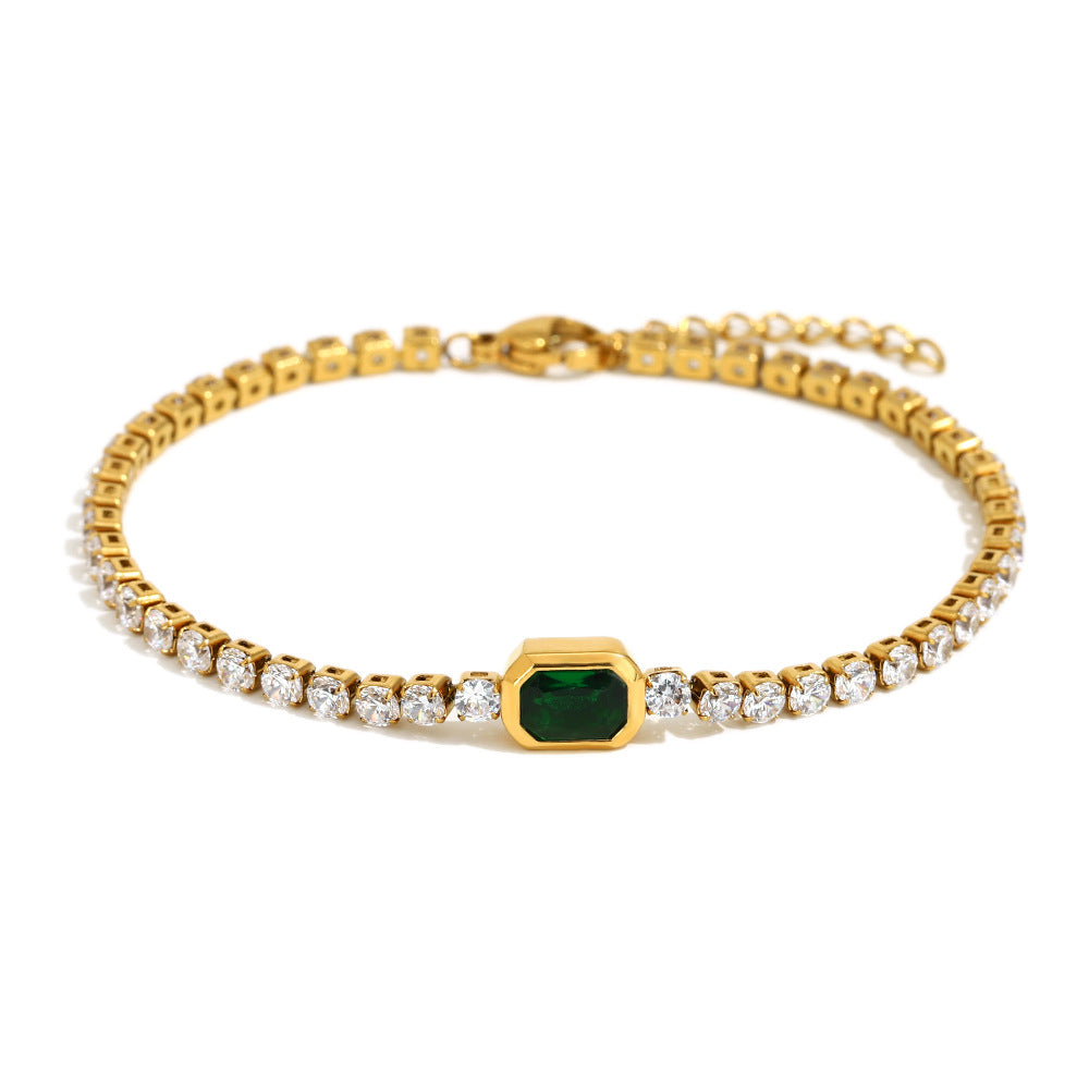 Vergoldetes Zirkon-Armband aus Edelstahl – Bild 3 | LuxeStyle
