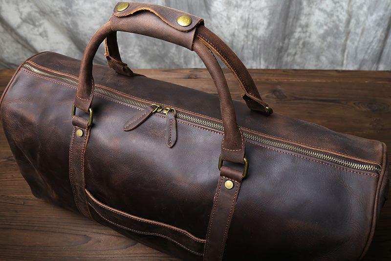 Retro-Reisetasche aus Crazy Horse Leder – Bild 5 | LuxeStyle