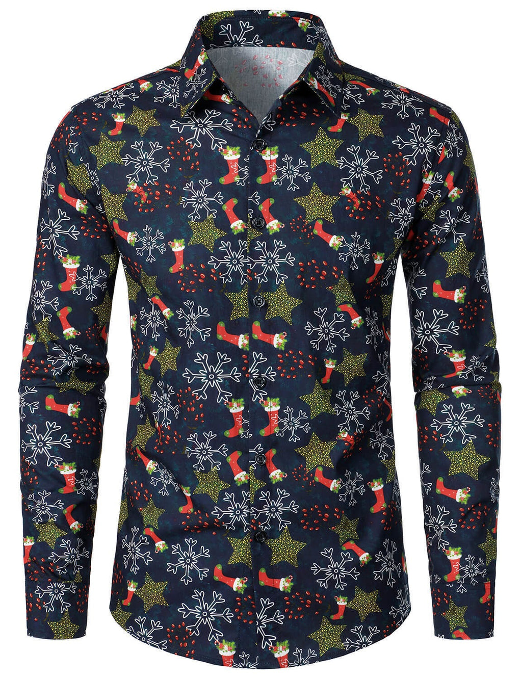 Herren-Langarmhemd mit Weihnachtsbaum-Muster – Bild 4 | LuxeStyle