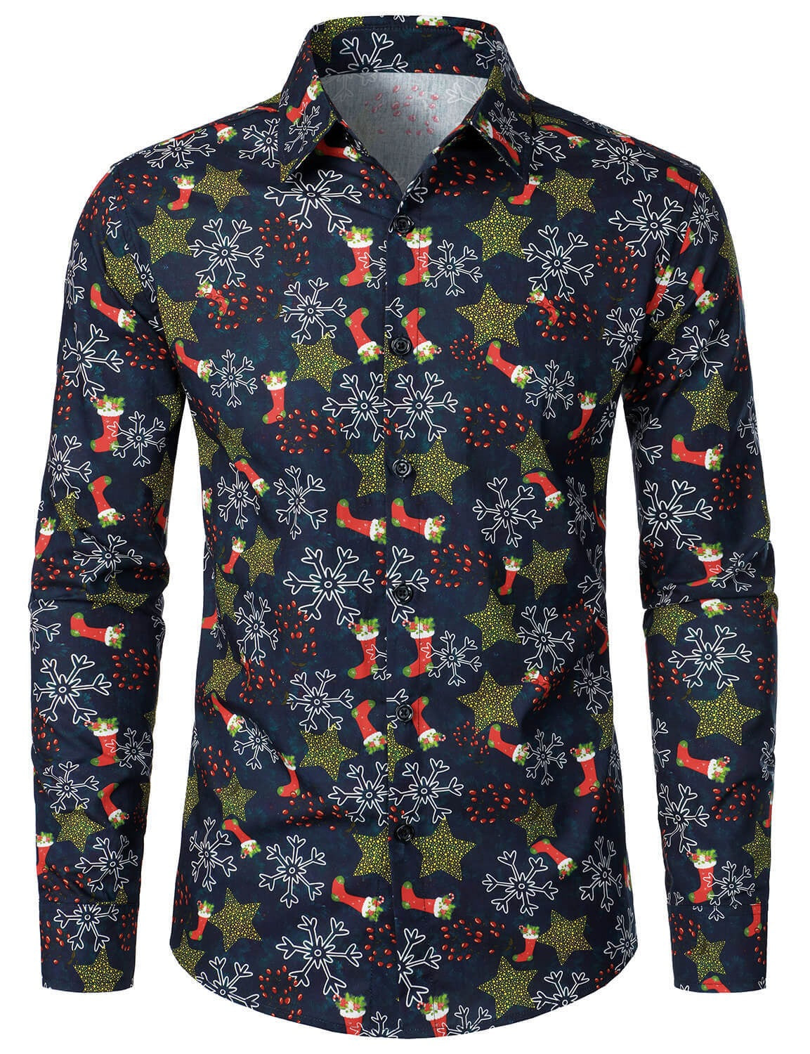 Herren-Langarmhemd mit Weihnachtsbaum-Muster – Bild 4 | LuxeStyle