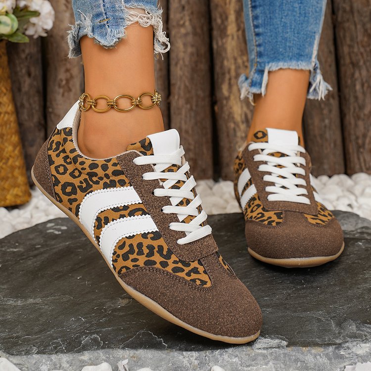 Leopard-Print Color Blocked Trainingsschuh