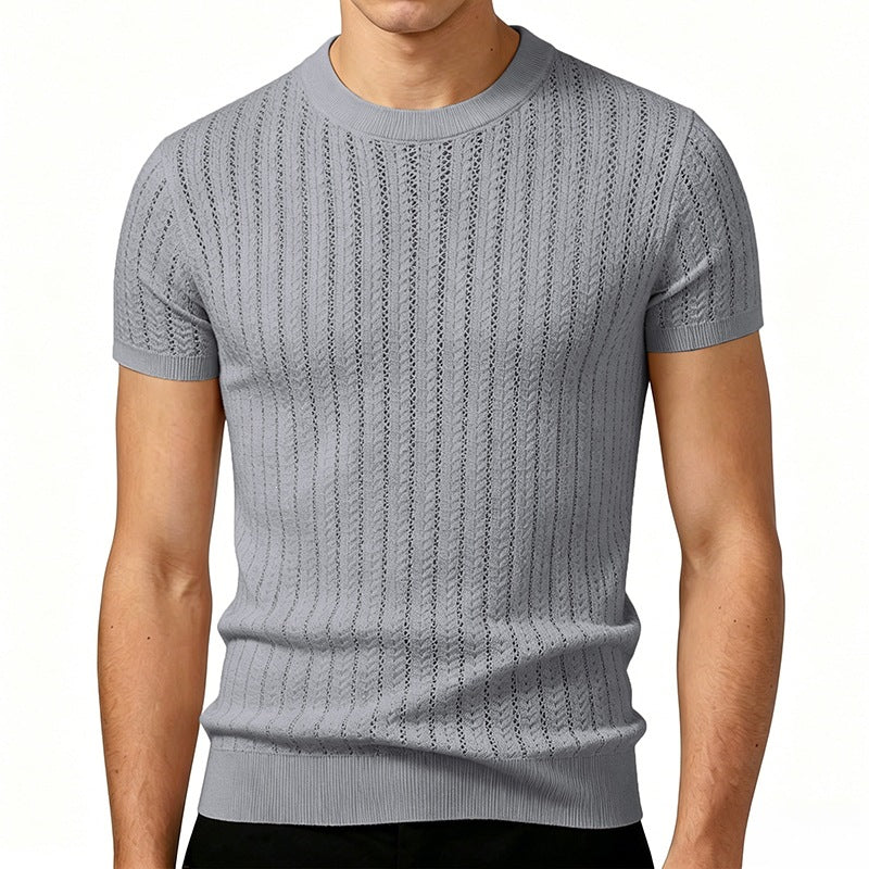 Kurzarm-Strickpullover für Herren