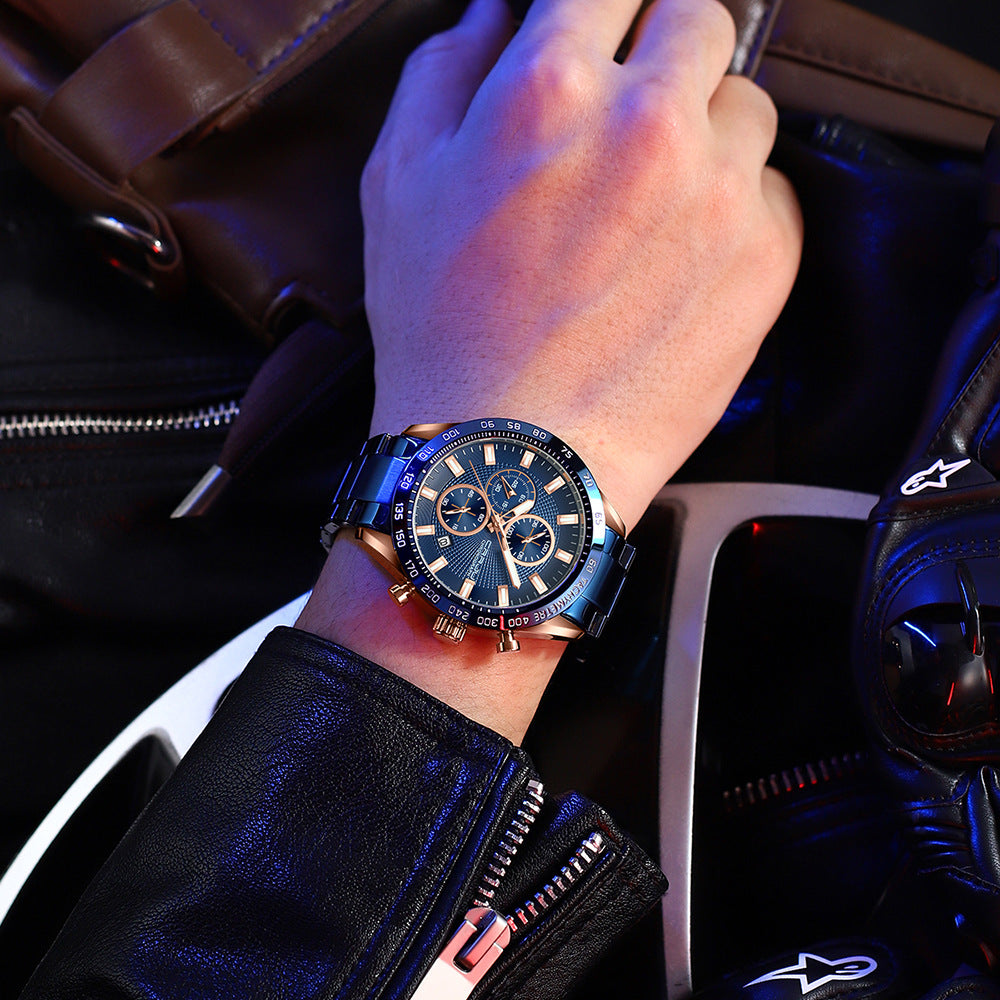 Männer-Armbanduhr mit 6 Zeigern