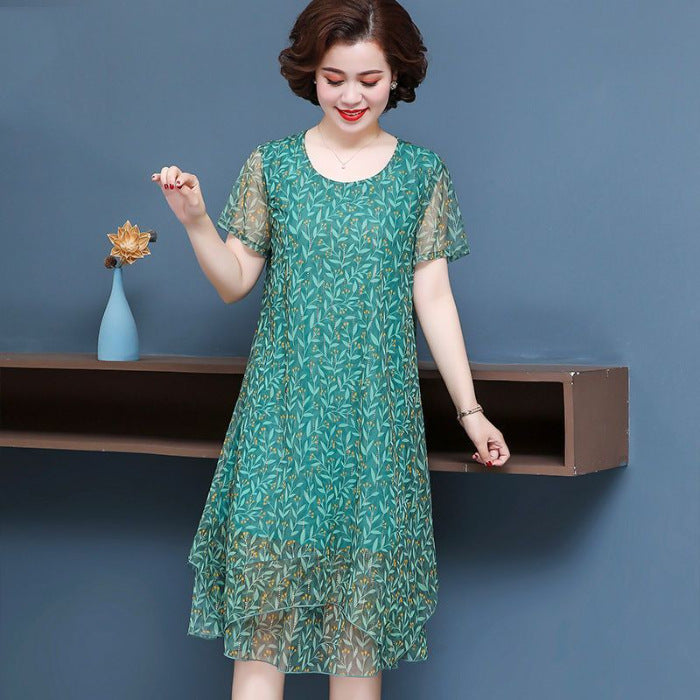 Elegantes Tüllkleid mit Blumenprint
