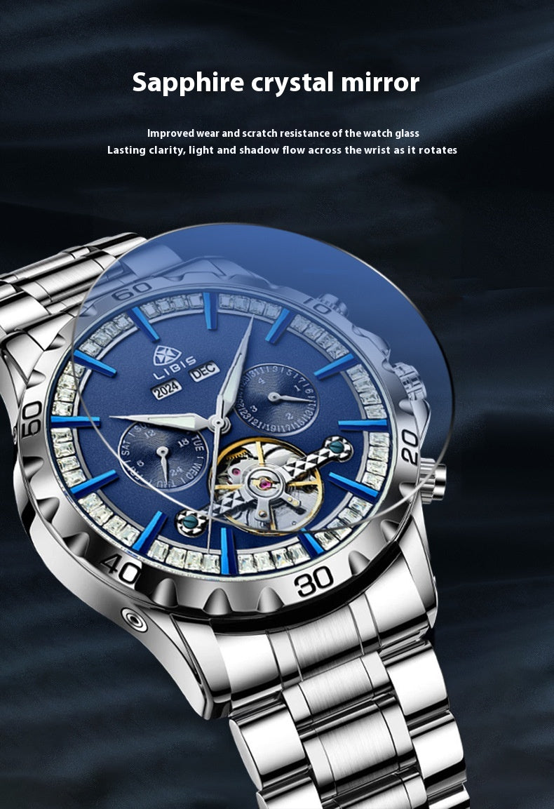 Vollautomatische Stahlarmband Star Sea Mechanische Uhr