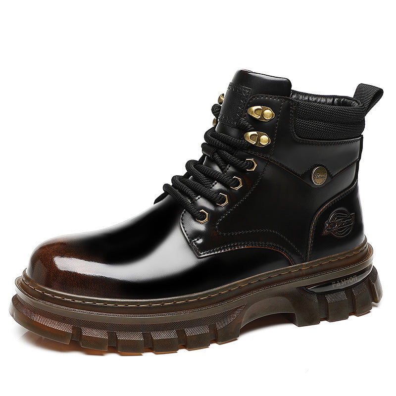 Gefütterte British Style Plattform-Boots