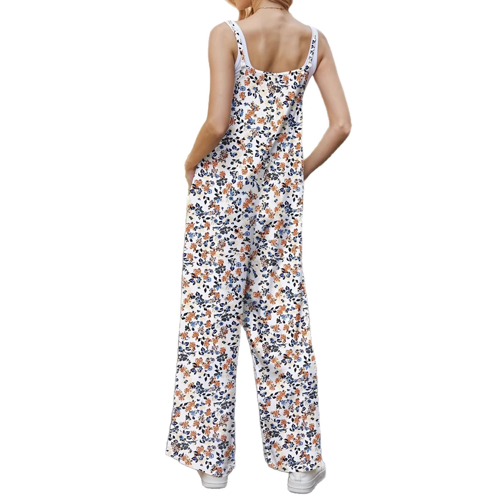 Jumpsuit mit Blumenprint und weitem Bein