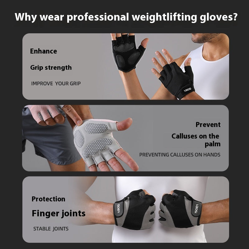 Halbfinger-Fitnesshandschuhe für Krafttraining