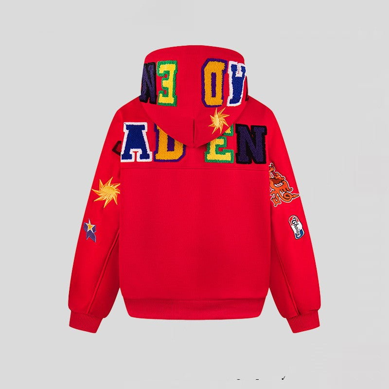 Vintage-Fleece mit Buchstaben-Druck
