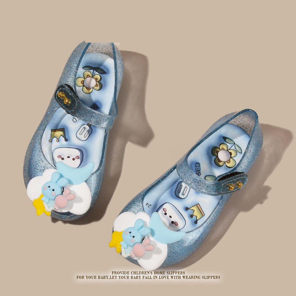 Glitzer-Sandalen mit Klett