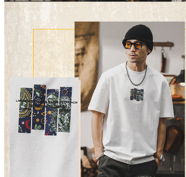 Herren-Kurzarm-T-Shirt im amerikanischen Retro-Style