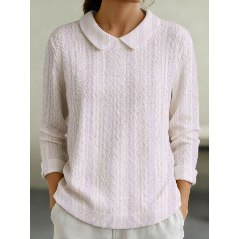 Bedrucktes Langarmshirt mit Reverskragen