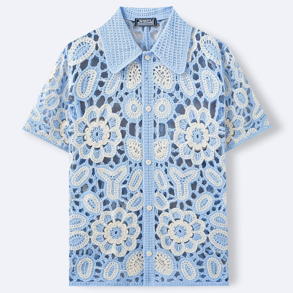 Crochet-Top mit Blumenmuster