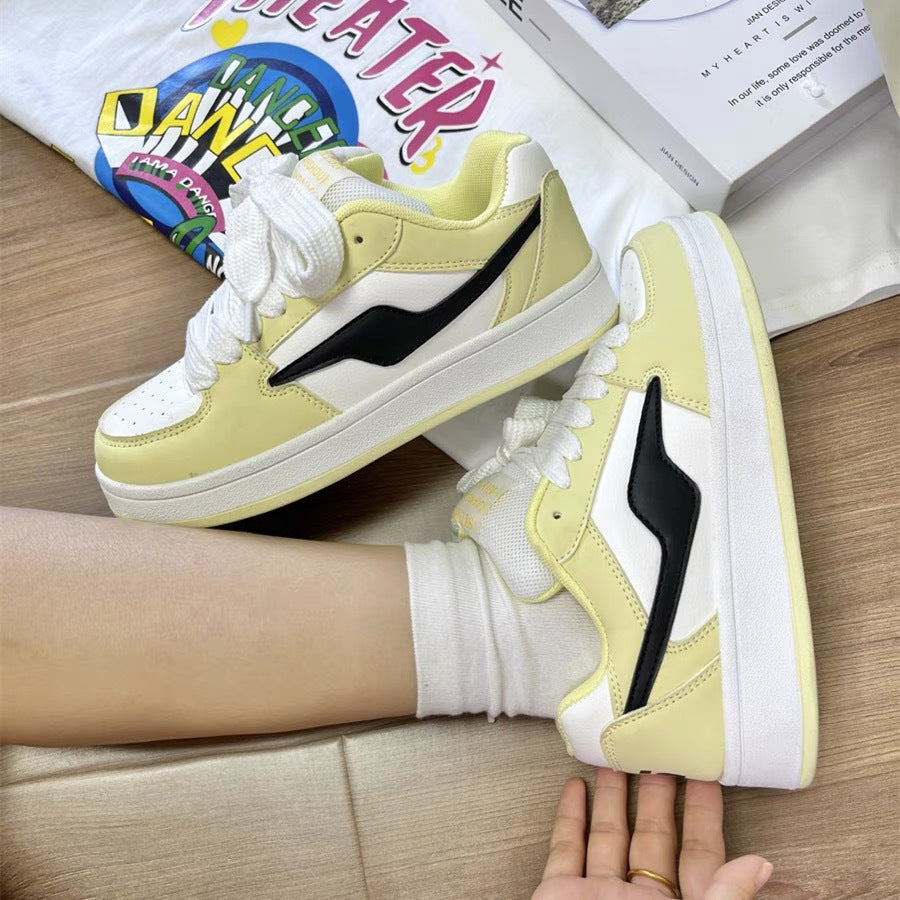 Dopamine Color Matching Preppy Style Damen Board Schuhe