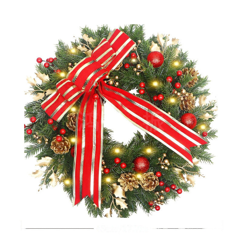 Weihnachtskranz mit gestreifter Schleife – Bild 2 | LuxeStyle