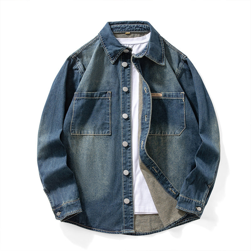 Herren Jeanshemd Langarm für Frühling und Herbst