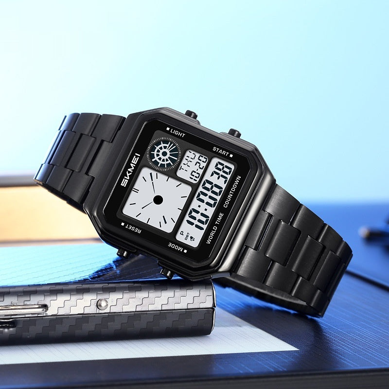 Quadratische Digitaluhr mit Leuchtanzeige – Ansicht 5