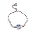 Armreif Korean Style mit mattblauen Zirkonia