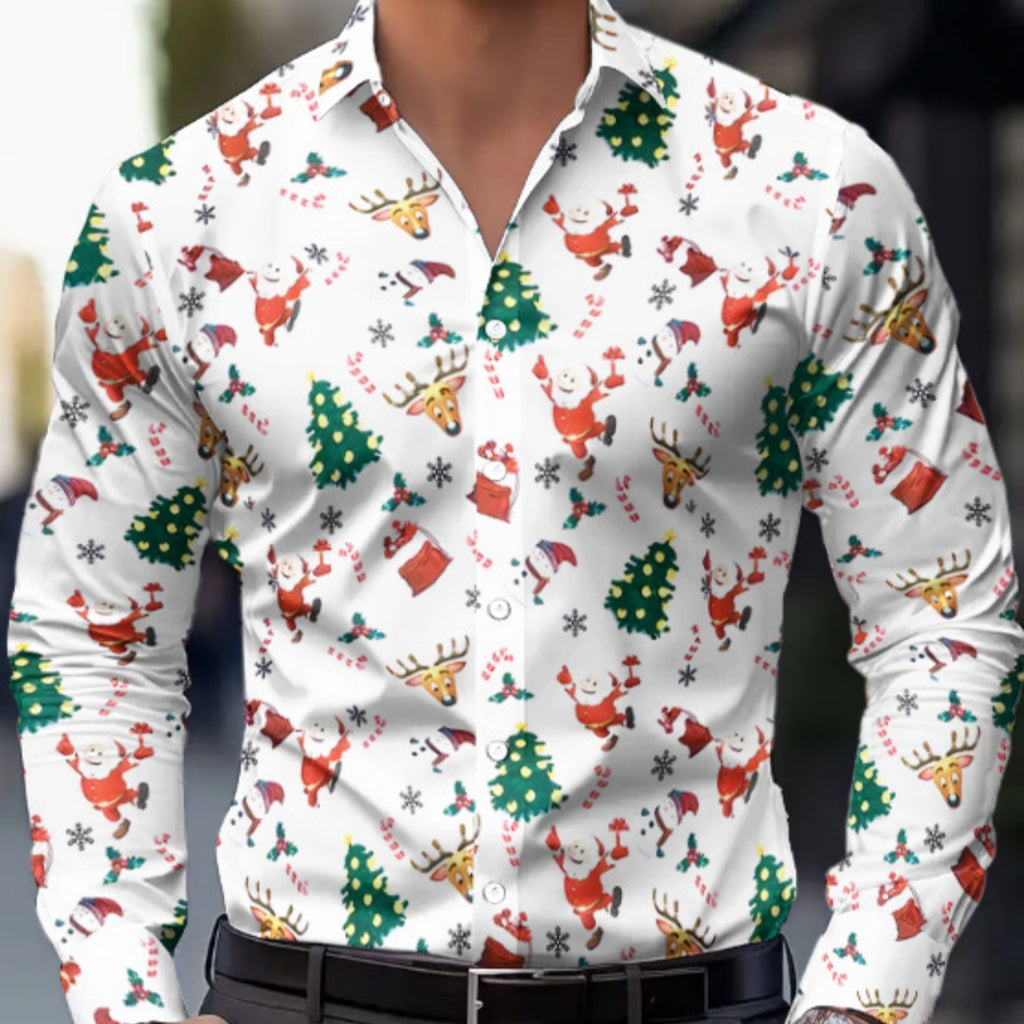 Weihnachts-Langarmshirt mit Blumenmuster – Bild 6 | LuxeStyle
