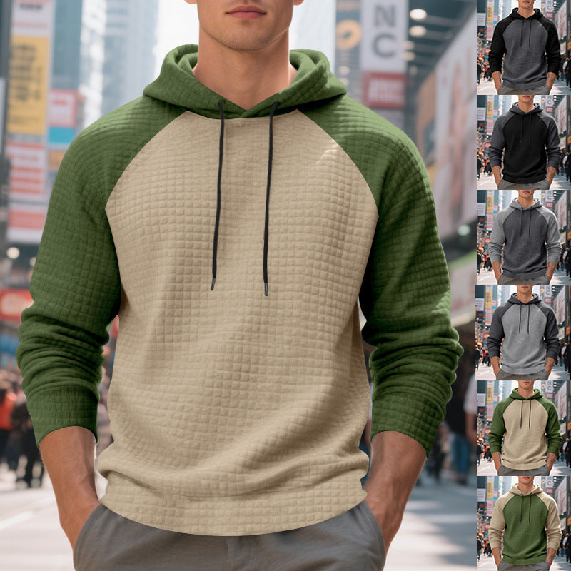 Herren Kapuzenpullover mit Jacquard-Karo