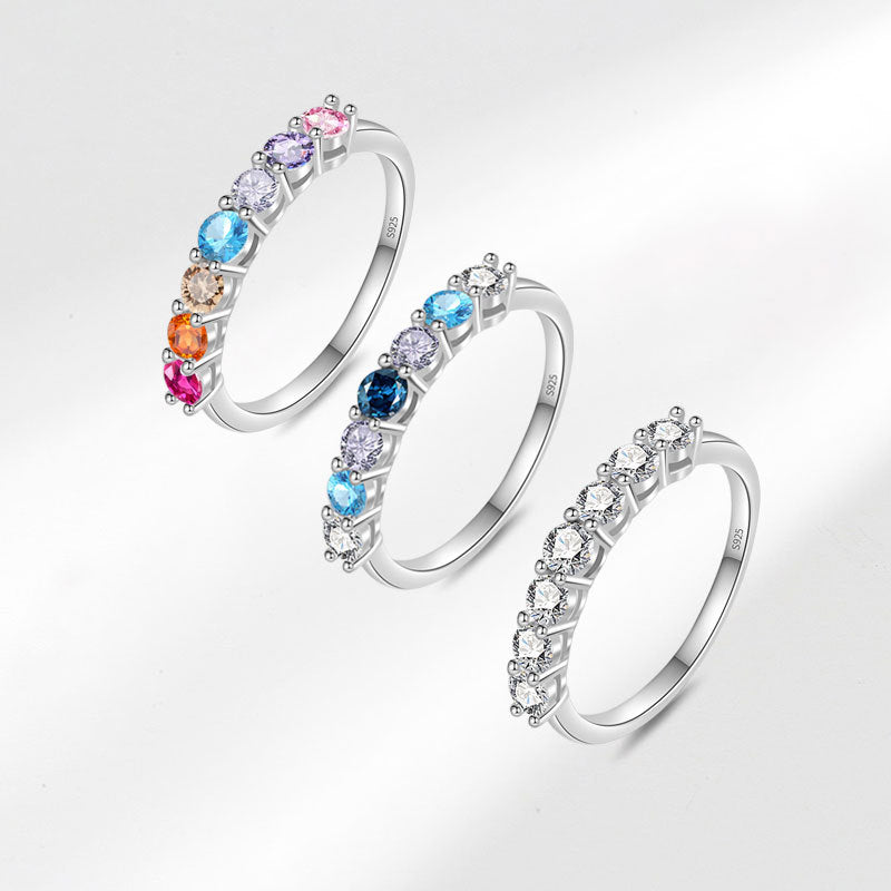 S925 Sterling Silber Ring mit runden Strasssteinen – Bild 3 | LuxeStyle
