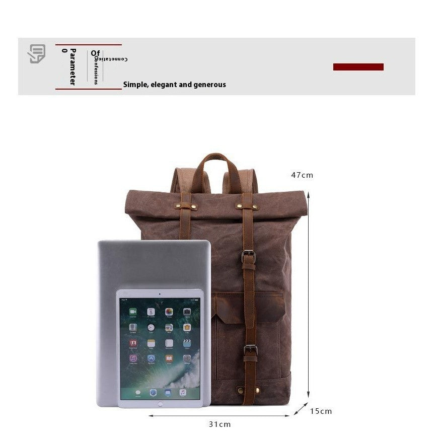 Vintage Rucksack aus Pferdeleder und Canvas