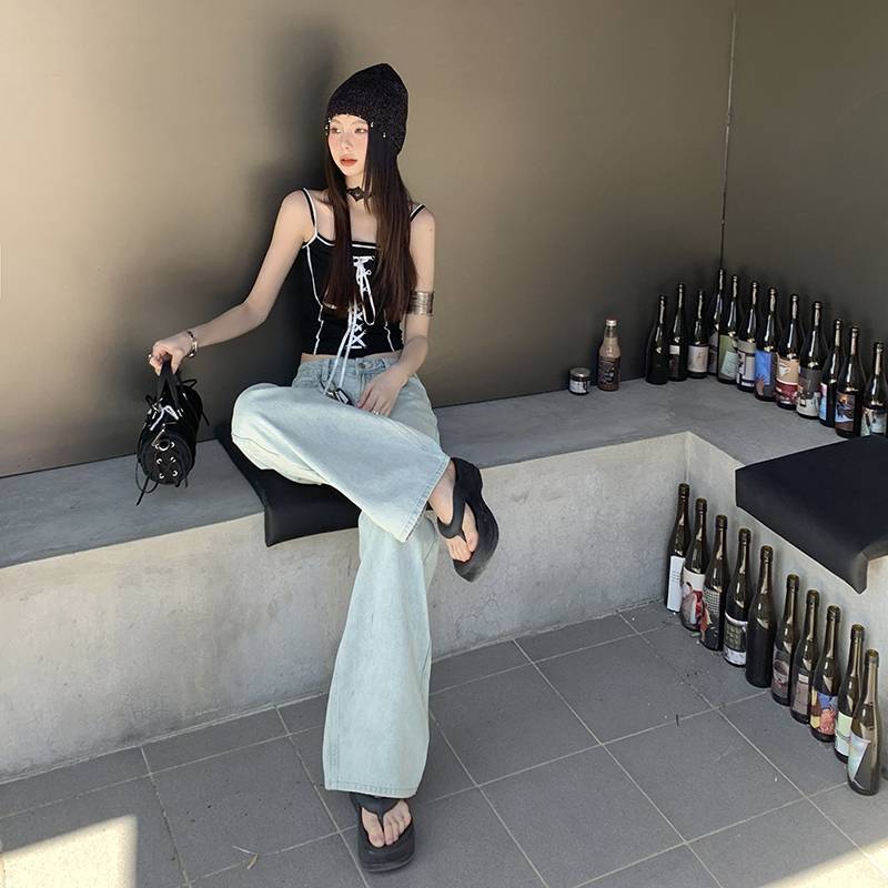 Weite Jeans in Hellblau