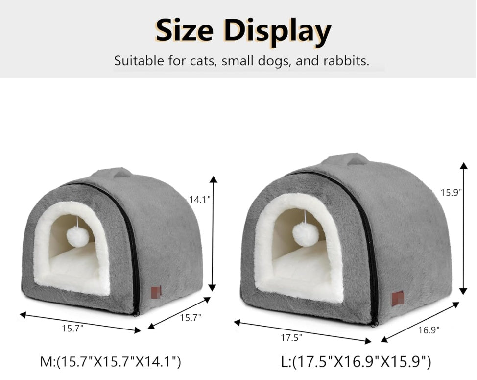 Faltbares Katzenbett mit Höhle