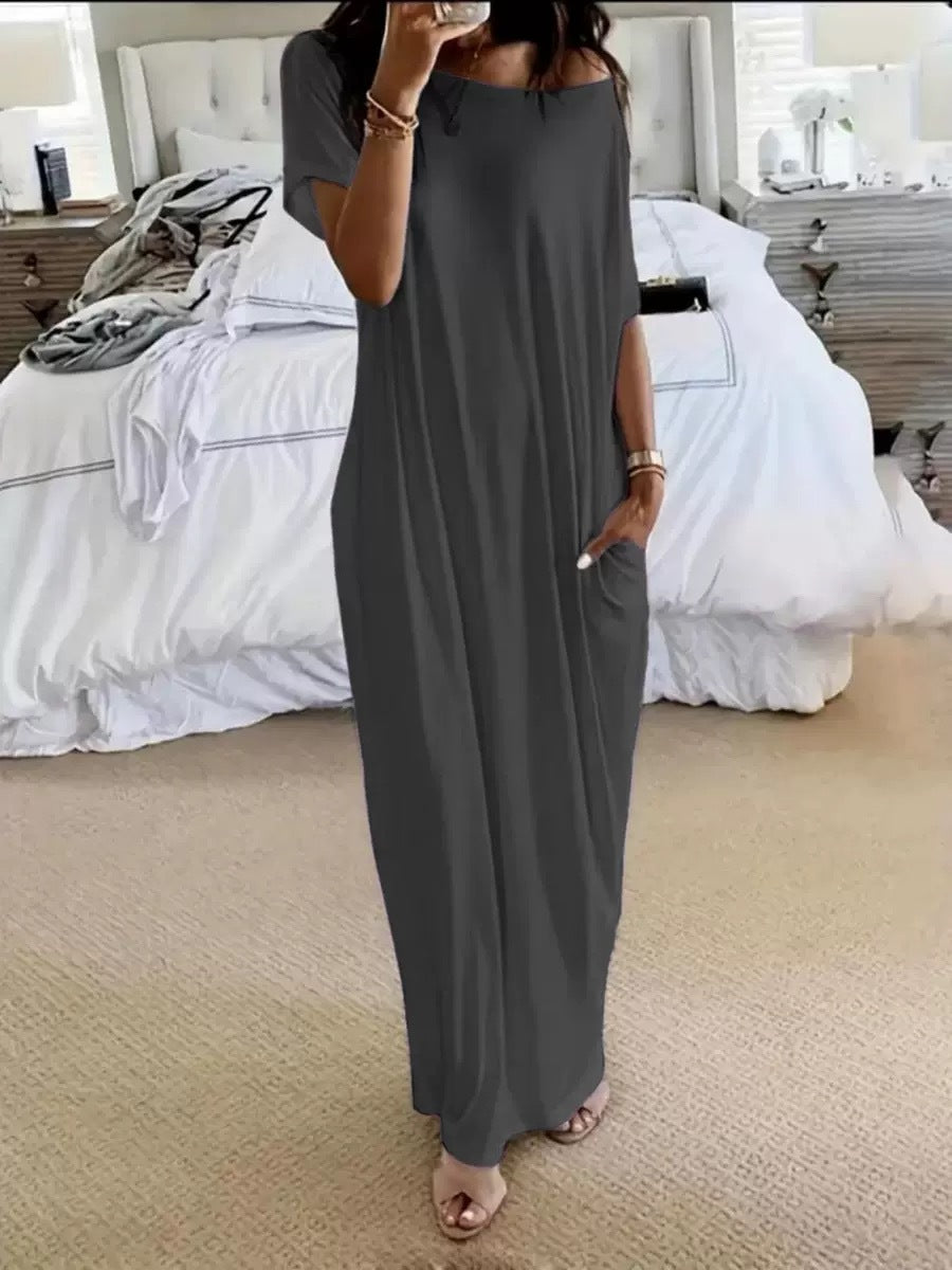 Elegantes Maxikleid mit kurzen Ärmeln – Bild 11 | LuxeStyle