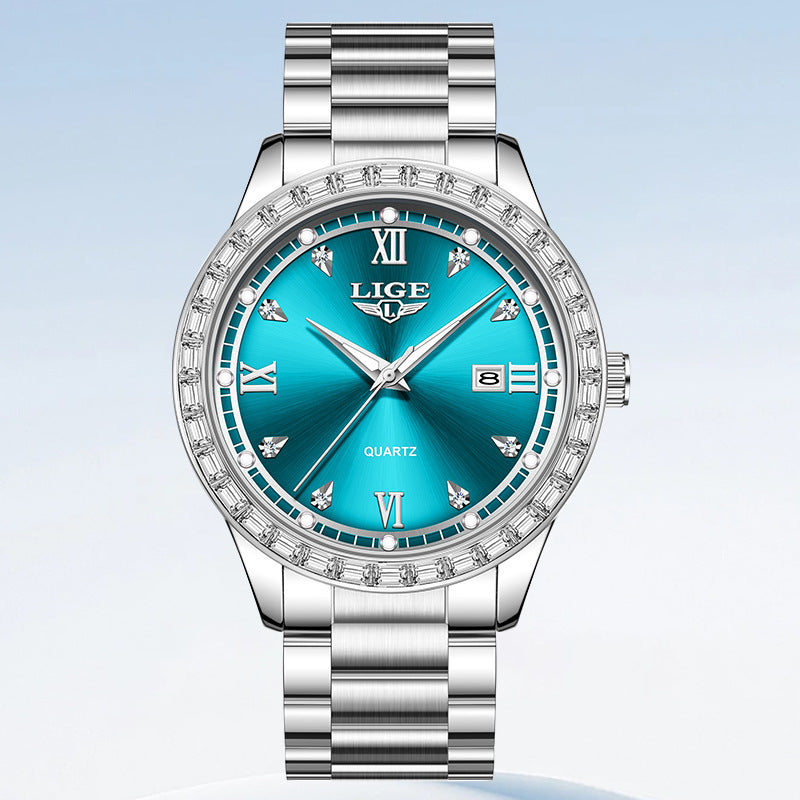 Damen-Uhr mit Strasssteinen – Bild 8 | LuxeStyle