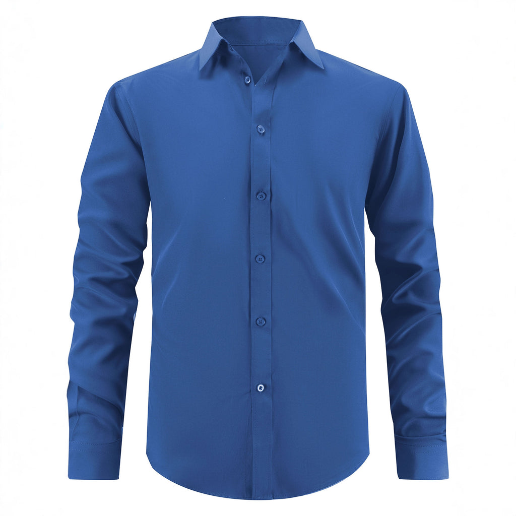 Herren Slim Fit Hemd einfarbig – Bild 2 | LuxeStyle