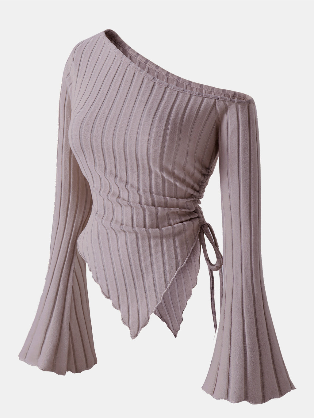 Off-Shoulder Shirt mit asymmetrischem Saum