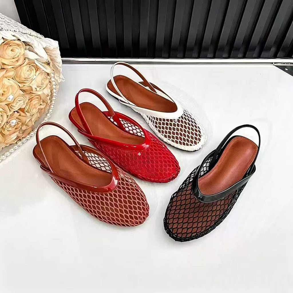 Mesh-Sandalen mit runder Zehenkappe