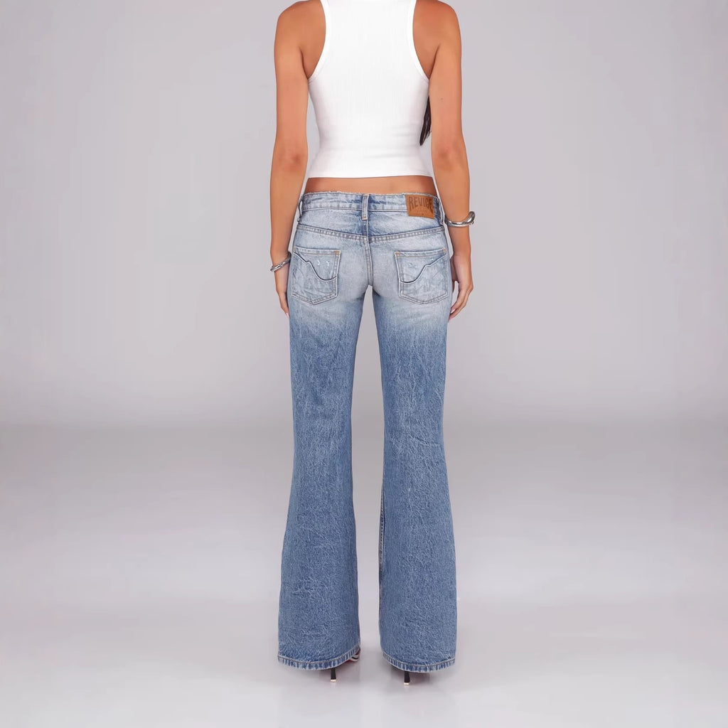 Straight-Leg Jeans in Washed Blue
