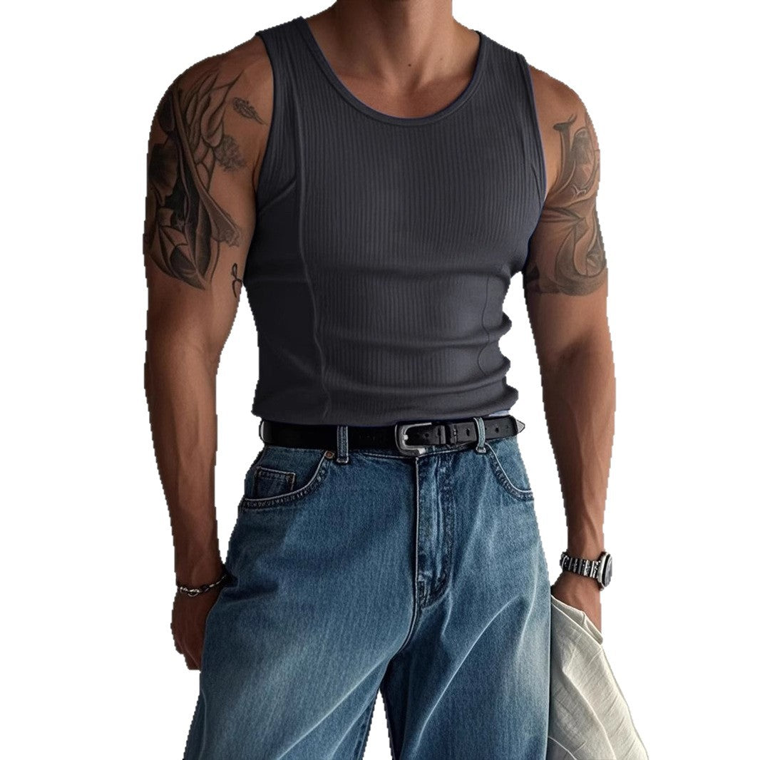 Herren Slim Fit Tanktop mit Streifen