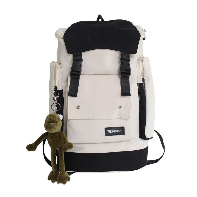 Rucksack mit Überschlag, Kontrastfarbe, gross – Bild 3 | LuxeStyle
