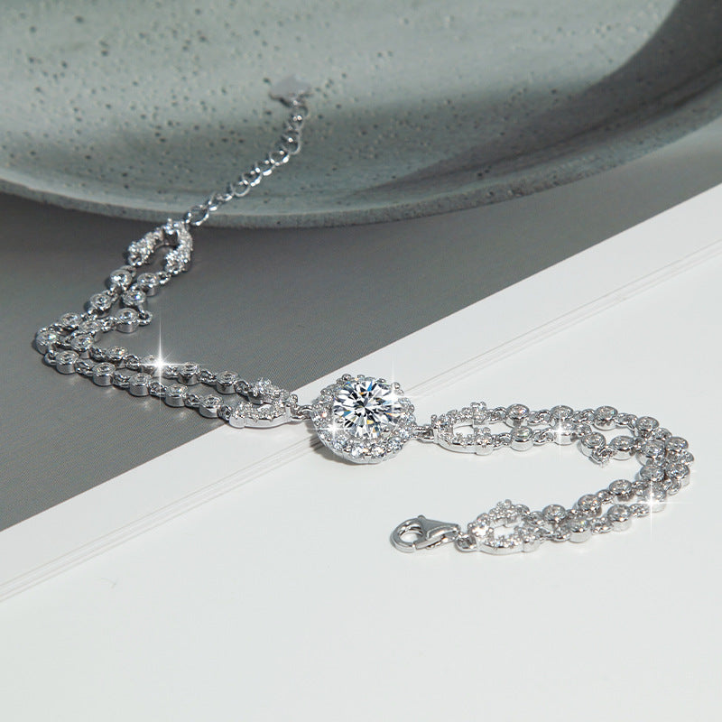 Silberarmband mit Moissanit-Besatz | LuxeStyle
