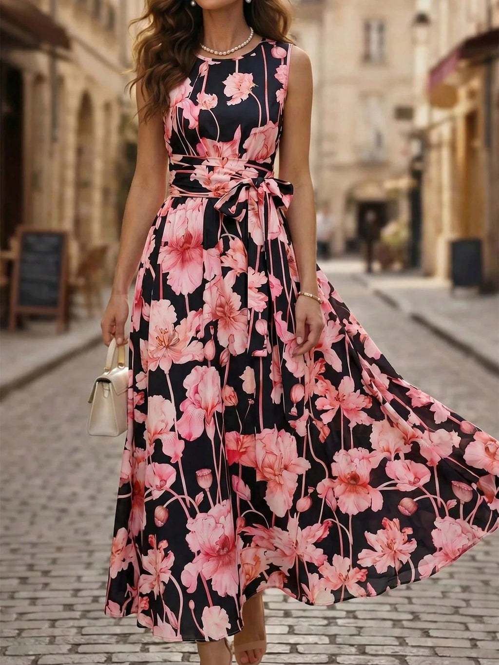 Elegantes Damenkleid mit Gürtel – Bild 10 | LuxeStyle