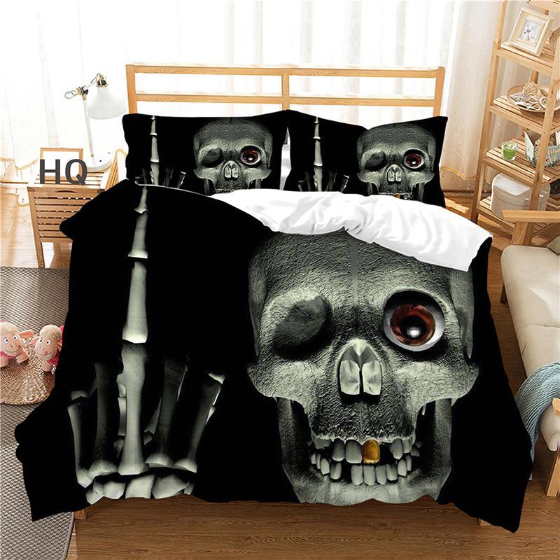 3D-Digitaldruck Schädel Kissenbezug & Deckenhülle Set