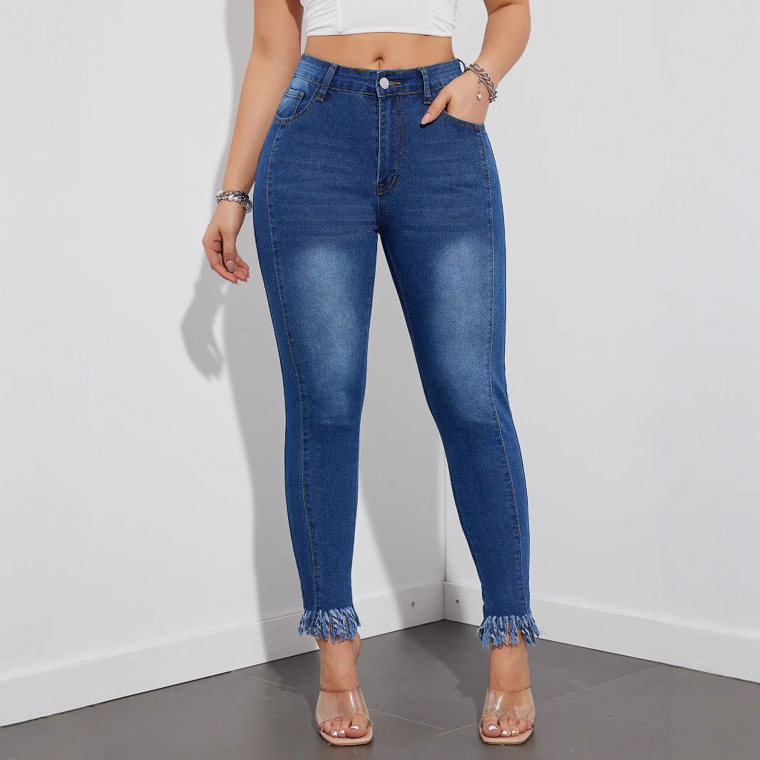 Dunkelblaue Stretch-Hosen