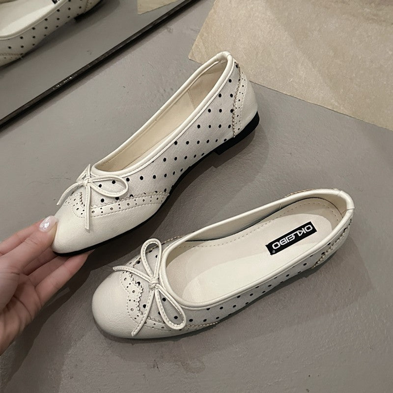 2026 Elegant Soft-Sole Ballerinas mit Polka-Dot-Bow