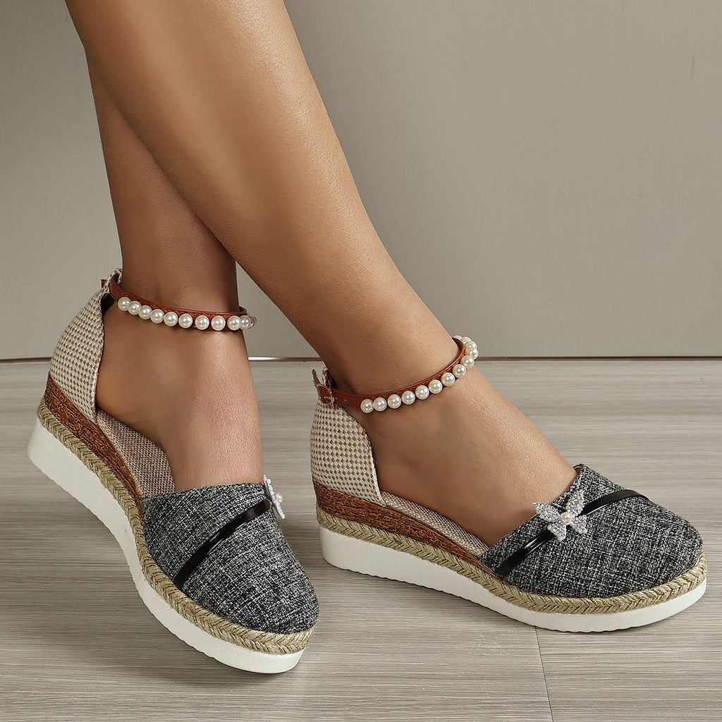 Espadrille-Sandalen mit Keilabsatz – Bild 10 | LuxeStyle