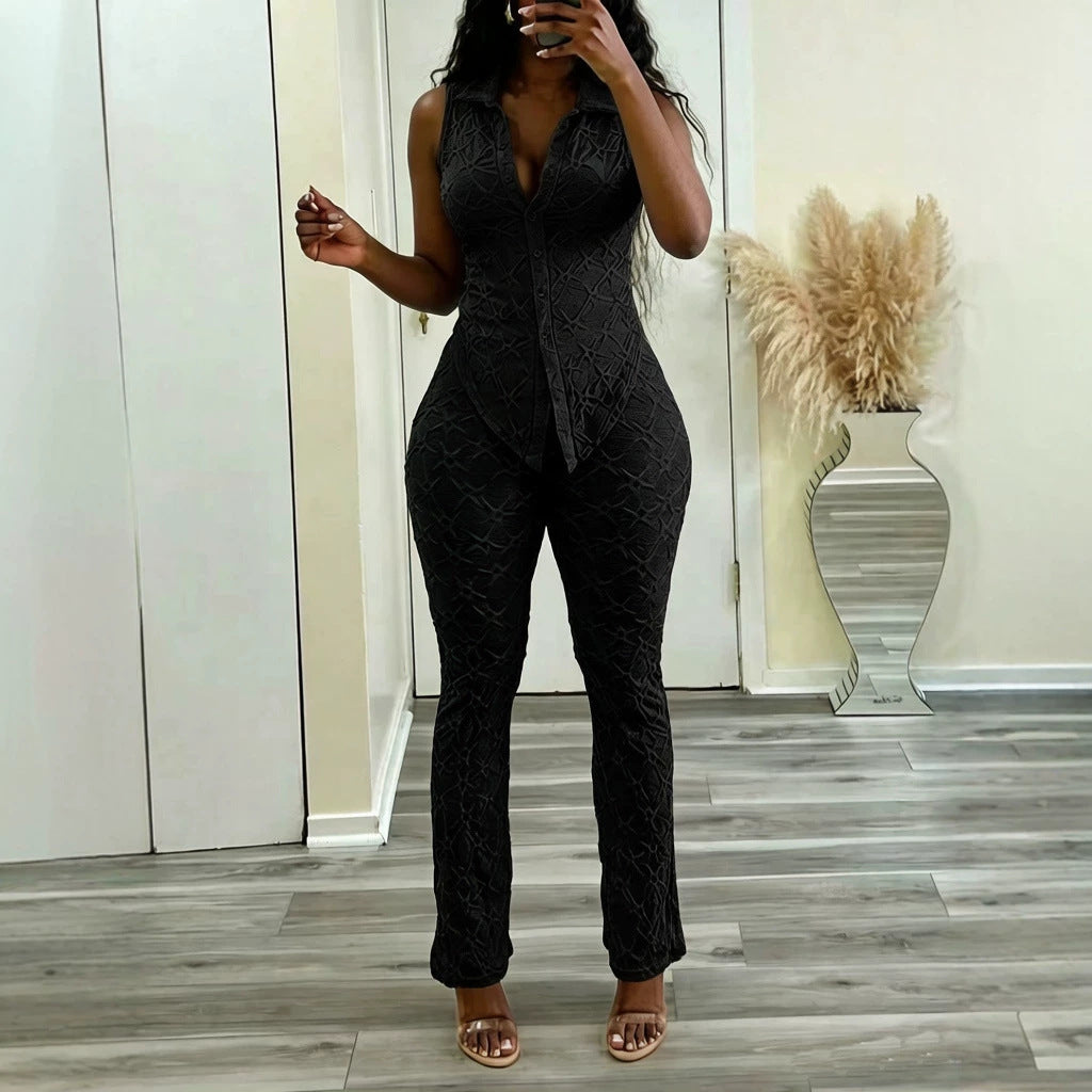 Ärmelloses Top & lange Hose mit Anti-Durchblick-Futter