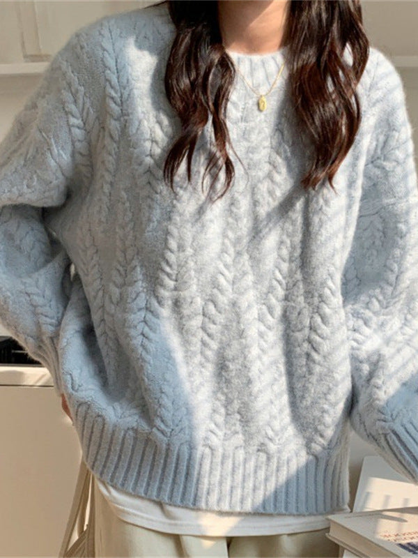 Koreanischer Grobstrick-Pullover
