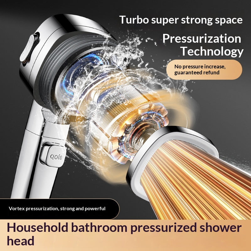 Turbo Duschkopf mit Wasserspar-Stopp