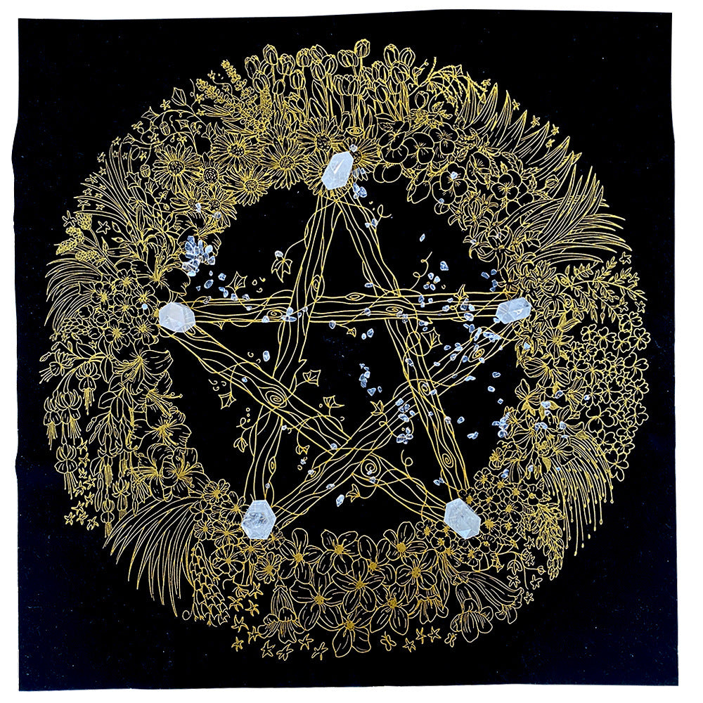 Samt-Tarot-Tuch «Crystal Flower Story» – Bild 4 | LuxeStyle