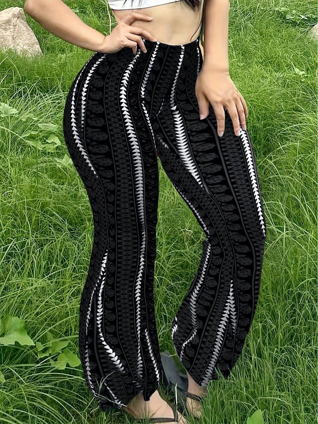 Kontraststreifen-Hose mit Stretch