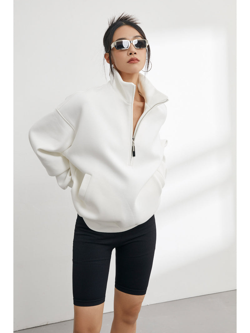 Half-zip Sweatshirt mit Stehkragen