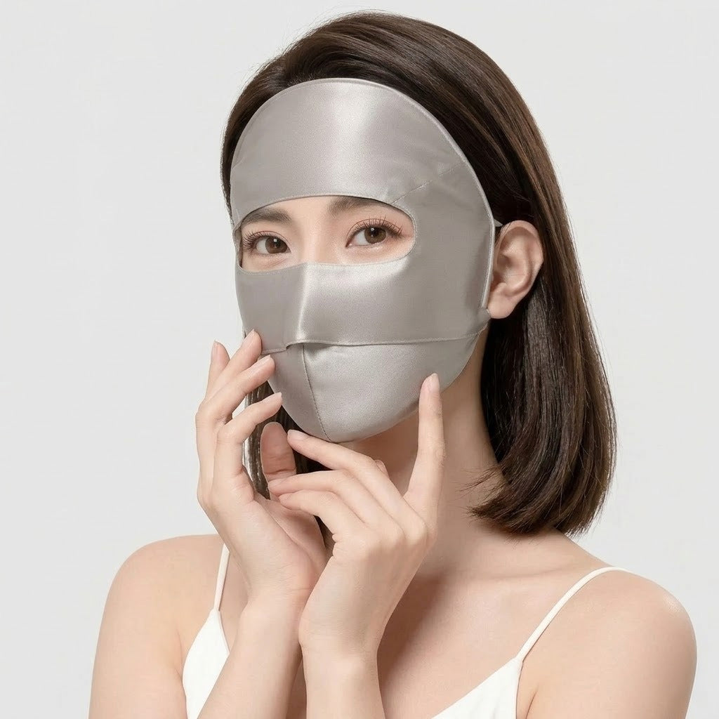 Seiden-Gesichtsmaske mit UV-Schutz – Ansicht 7